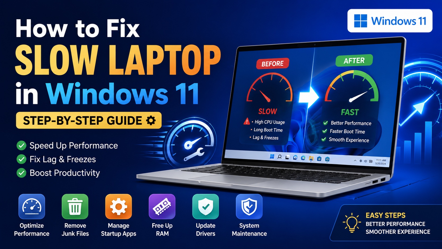How to Fix Slow Laptop in Windows 11 (Step-by-Step Guide)