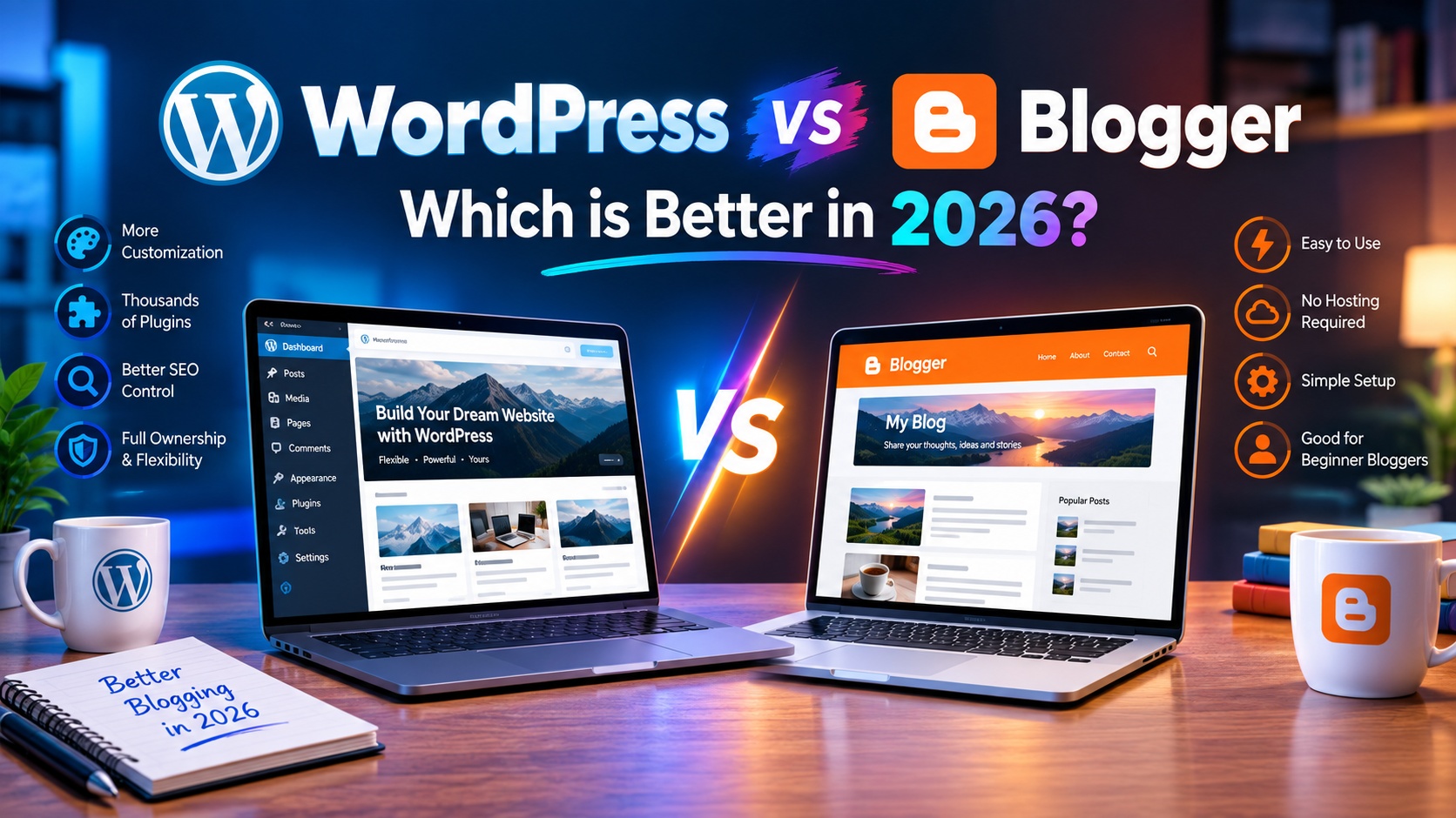 WordPress vs Blogger – Which is Better in 2026?